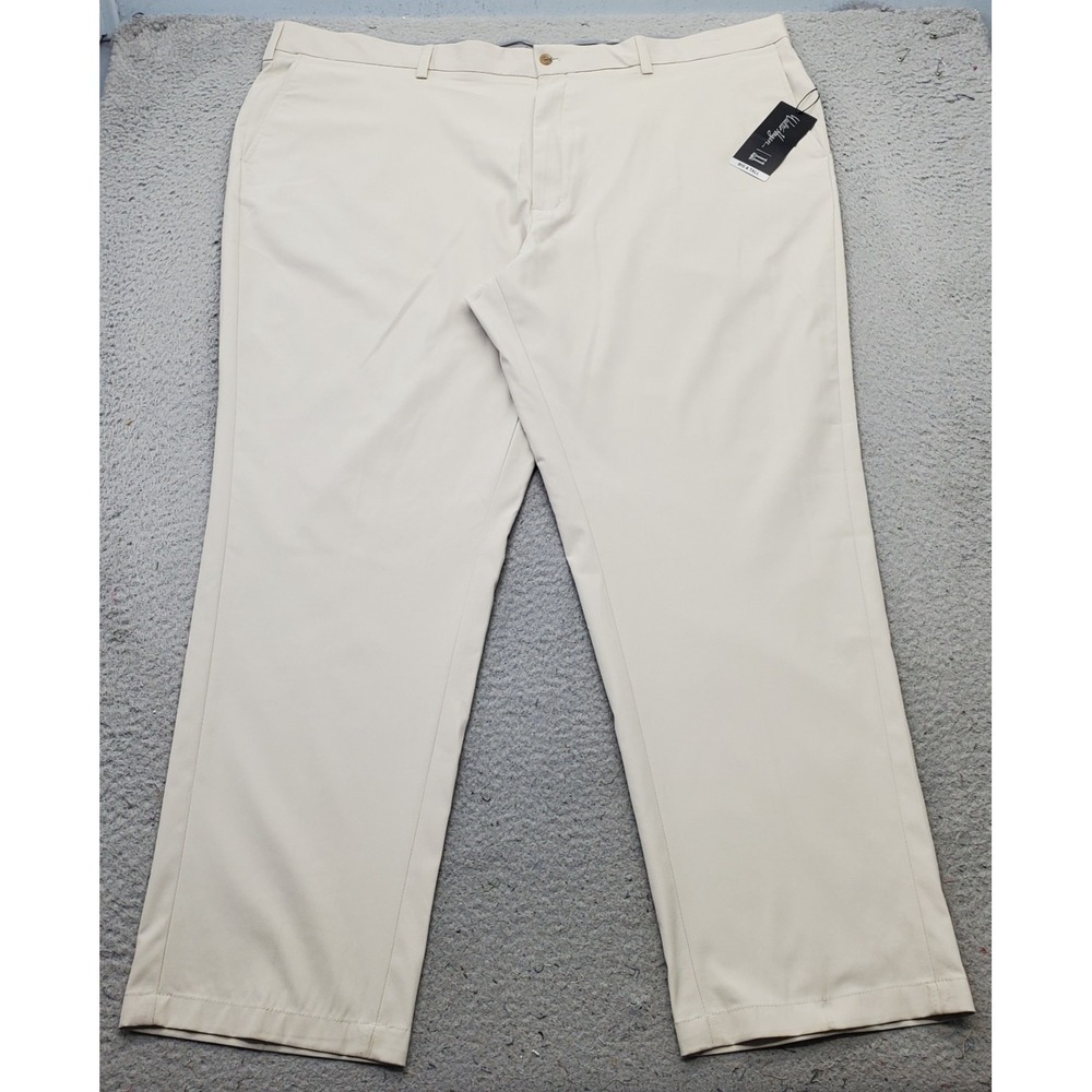 Walter Hagen Golf Pants Men 48x32 Tan Straight Flat-Front Performance MGA15106BT